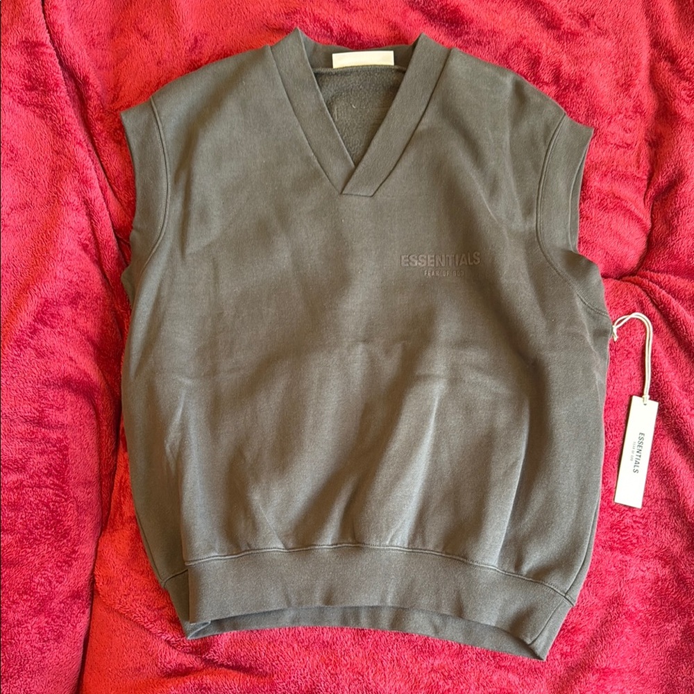 Essentials Brown V-Neck Sweater